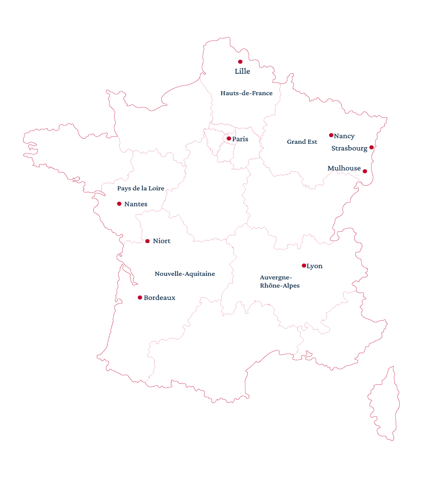 Carte des régions - 2025-2026
