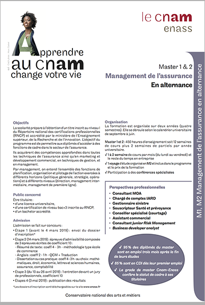 Master 1 & 2 Management de l'assurance (en alternance)